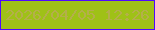 文字の大きさ：2、枠の色：4f0afd、背景の色：9fc117、文字の色：b4af4b 無料ブログパーツのブログ時計