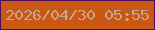 文字の大きさ：5、枠の色：4f0d56、背景の色：cb5715、文字の色：c6a68e 無料ブログパーツのブログ時計