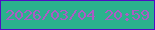 文字の大きさ：5、枠の色：4f0dc4、背景の色：2bb18d、文字の色：ab5cc5 無料ブログパーツのブログ時計