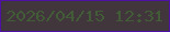 文字の大きさ：5、枠の色：4f10a4、背景の色：42363d、文字の色：415c37 無料ブログパーツのブログ時計
