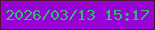 文字の大きさ：1、枠の色：4f1235、背景の色：9702d5、文字の色：33b86d 無料ブログパーツのブログ時計