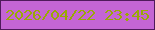 文字の大きさ：4、枠の色：4f1a5b、背景の色：c465d4、文字の色：99a906 無料ブログパーツのブログ時計