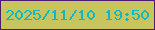 文字の大きさ：3、枠の色：4f1b70、背景の色：c8c55e、文字の色：13b7c1 無料ブログパーツのブログ時計