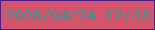 文字の大きさ：4、枠の色：4f1c85、背景の色：d4556b、文字の色：2d9a96 無料ブログパーツのブログ時計