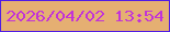 文字の大きさ：2、枠の色：4f1ce5、背景の色：e5af72、文字の色：c233d8 無料ブログパーツのブログ時計