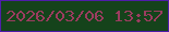 文字の大きさ：1、枠の色：4f1daa、背景の色：15431b、文字の色：9b3c5f 無料ブログパーツのブログ時計