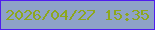 文字の大きさ：3、枠の色：4f1dee、背景の色：8ea2c7、文字の色：8da71d 無料ブログパーツのブログ時計