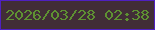 文字の大きさ：3、枠の色：4f20c1、背景の色：412d37、文字の色：5e9132 無料ブログパーツのブログ時計