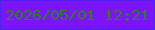 文字の大きさ：1、枠の色：4f22f0、背景の色：7a14f9、文字の色：2d7e26 無料ブログパーツのブログ時計