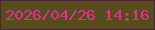 文字の大きさ：2、枠の色：4f2335、背景の色：584c1e、文字の色：db3391 無料ブログパーツのブログ時計
