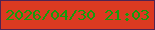 文字の大きさ：1、枠の色：4f2351、背景の色：db3a21、文字の色：159c0c 無料ブログパーツのブログ時計