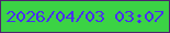 文字の大きさ：4、枠の色：4f236e、背景の色：3bd345、文字の色：4830f0 無料ブログパーツのブログ時計
