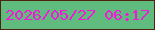 文字の大きさ：3、枠の色：4f240f、背景の色：5fbb7e、文字の色：f317d8 無料ブログパーツのブログ時計
