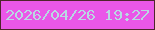 文字の大きさ：5、枠の色：4f252c、背景の色：ea57e8、文字の色：b9d8e3 無料ブログパーツのブログ時計