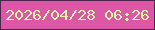 文字の大きさ：3、枠の色：4f2549、背景の色：dc57a5、文字の色：def8a7 無料ブログパーツのブログ時計