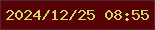 文字の大きさ：1、枠の色：4f2a2c、背景の色：570207、文字の色：cdda6c 無料ブログパーツのブログ時計