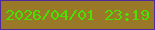 文字の大きさ：4、枠の色：4f2a9e、背景の色：997928、文字の色：4ae102 無料ブログパーツのブログ時計
