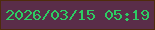 文字の大きさ：1、枠の色：4f2b0c、背景の色：5a2d49、文字の色：2dcc63 無料ブログパーツのブログ時計