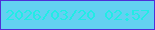 文字の大きさ：3、枠の色：4f2fd7、背景の色：63d1f1、文字の色：21ece5 無料ブログパーツのブログ時計