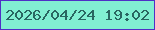 文字の大きさ：3、枠の色：4f30c6、背景の色：81efd2、文字の色：296661 無料ブログパーツのブログ時計