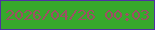 文字の大きさ：3、枠の色：4f31a3、背景の色：37a82c、文字の色：9d4f64 無料ブログパーツのブログ時計