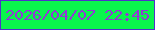 文字の大きさ：4、枠の色：4f31ca、背景の色：0af54c、文字の色：9338d6 無料ブログパーツのブログ時計