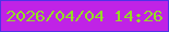 文字の大きさ：5、枠の色：4f32e7、背景の色：c023e6、文字の色：96db27 無料ブログパーツのブログ時計