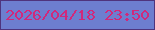 文字の大きさ：4、枠の色：4f347d、背景の色：6d7ecf、文字の色：d1287b 無料ブログパーツのブログ時計