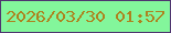 文字の大きさ：3、枠の色：4f3670、背景の色：83f69b、文字の色：ad831f 無料ブログパーツのブログ時計