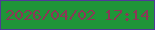 文字の大きさ：5、枠の色：4f3a98、背景の色：1f9538、文字の色：8c3657 無料ブログパーツのブログ時計
