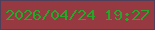 文字の大きさ：5、枠の色：4f3f5a、背景の色：973941、文字の色：26a72c 無料ブログパーツのブログ時計