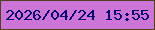 文字の大きさ：4、枠の色：4f411a、背景の色：cd74d7、文字の色：0a0771 無料ブログパーツのブログ時計