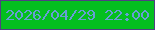 文字の大きさ：5、枠の色：4f4182、背景の色：04bf1f、文字の色：679ed4 無料ブログパーツのブログ時計