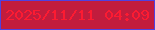 文字の大きさ：1、枠の色：4f41e0、背景の色：c21c3d、文字の色：fc1b32 無料ブログパーツのブログ時計