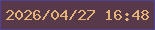 文字の大きさ：4、枠の色：4f4292、背景の色：57394a、文字の色：e6b377 無料ブログパーツのブログ時計