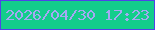 文字の大きさ：3、枠の色：4f43e8、背景の色：13cd8b、文字の色：a5a8f3 無料ブログパーツのブログ時計