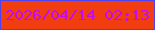 文字の大きさ：1、枠の色：4f43ee、背景の色：f23d10、文字の色：c10cef 無料ブログパーツのブログ時計