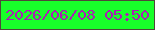 文字の大きさ：4、枠の色：4f4739、背景の色：18ff2a、文字の色：ab1eb5 無料ブログパーツのブログ時計