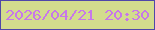 文字の大きさ：3、枠の色：4f47a9、背景の色：d3dc8d、文字の色：c777ea 無料ブログパーツのブログ時計