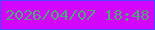 文字の大きさ：4、枠の色：4f48fa、背景の色：d306fd、文字の色：52a481 無料ブログパーツのブログ時計