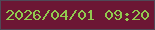文字の大きさ：4、枠の色：4f4957、背景の色：6c1634、文字の色：91c94f 無料ブログパーツのブログ時計