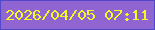 文字の大きさ：4、枠の色：4f49ca、背景の色：9165d1、文字の色：f3f923 無料ブログパーツのブログ時計