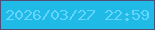 文字の大きさ：2、枠の色：4f4e77、背景の色：1fbae5、文字の色：64d5ff 無料ブログパーツのブログ時計
