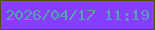 文字の大きさ：2、枠の色：4f510a、背景の色：853ffb、文字の色：53a3af 無料ブログパーツのブログ時計