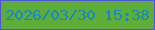 文字の大きさ：3、枠の色：4f51e9、背景の色：5ead36、文字の色：1485d1 無料ブログパーツのブログ時計
