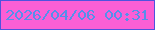 文字の大きさ：4、枠の色：4f53de、背景の色：fb5fd5、文字の色：568feb 無料ブログパーツのブログ時計