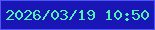 文字の大きさ：1、枠の色：4f54f7、背景の色：1a15b5、文字の色：4df2b4 無料ブログパーツのブログ時計