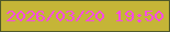 文字の大きさ：2、枠の色：4f582a、背景の色：c5b537、文字の色：f74be2 無料ブログパーツのブログ時計