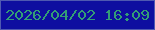 文字の大きさ：3、枠の色：4f59b1、背景の色：0e0ea0、文字の色：339d76 無料ブログパーツのブログ時計