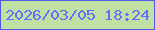 文字の大きさ：4、枠の色：4f5aef、背景の色：c1e0a4、文字の色：626efd 無料ブログパーツのブログ時計